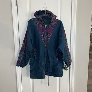 Vintage Clipper Bay Women Windbreaker Large Hooded